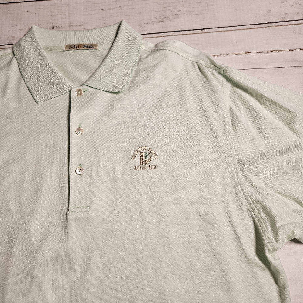 VTG Peter Millar Palmetto‎ Dunes Hilton Head Island Polo Shirt Men's Large Green